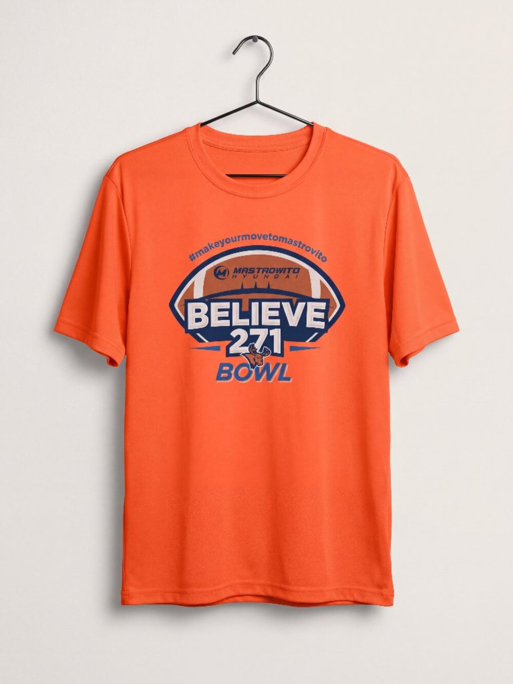 Sport-Tek Orange Believe 271 Bowl Utica Football Performance T-Shirt Men's M